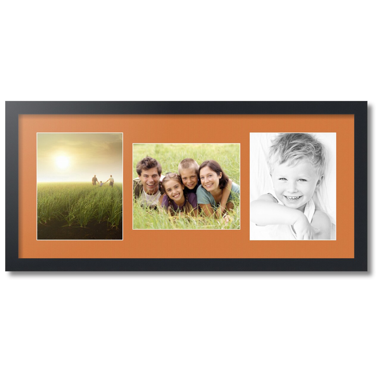 ArtToFrames Collage Photo Picture Frame with 3 - 8x10 inch Openings, Framed in Black with Over 62 Mat Color Options and Plexi Glass (CSM-3926-117)